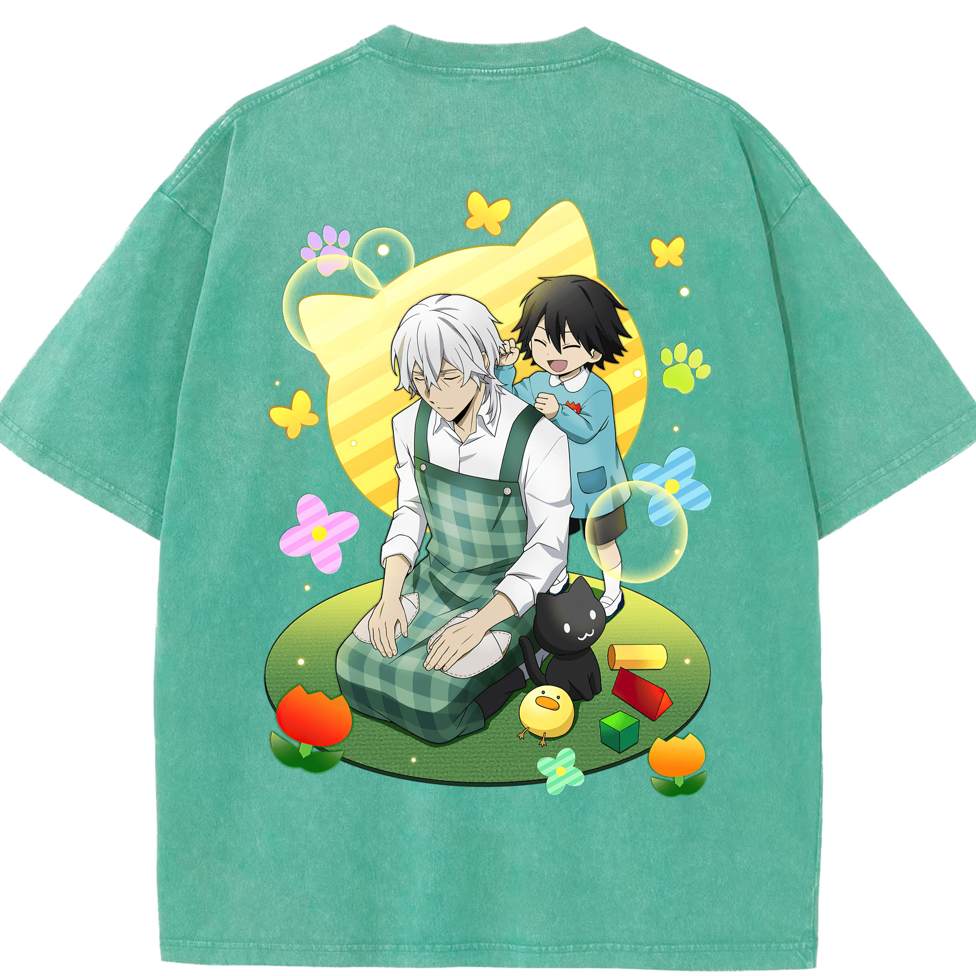 （画像用） 文豪ストレイドッグス Bungo Stray Dogs 綿100% ヴィンテージ風 半袖Tシャツ（背面プリント）